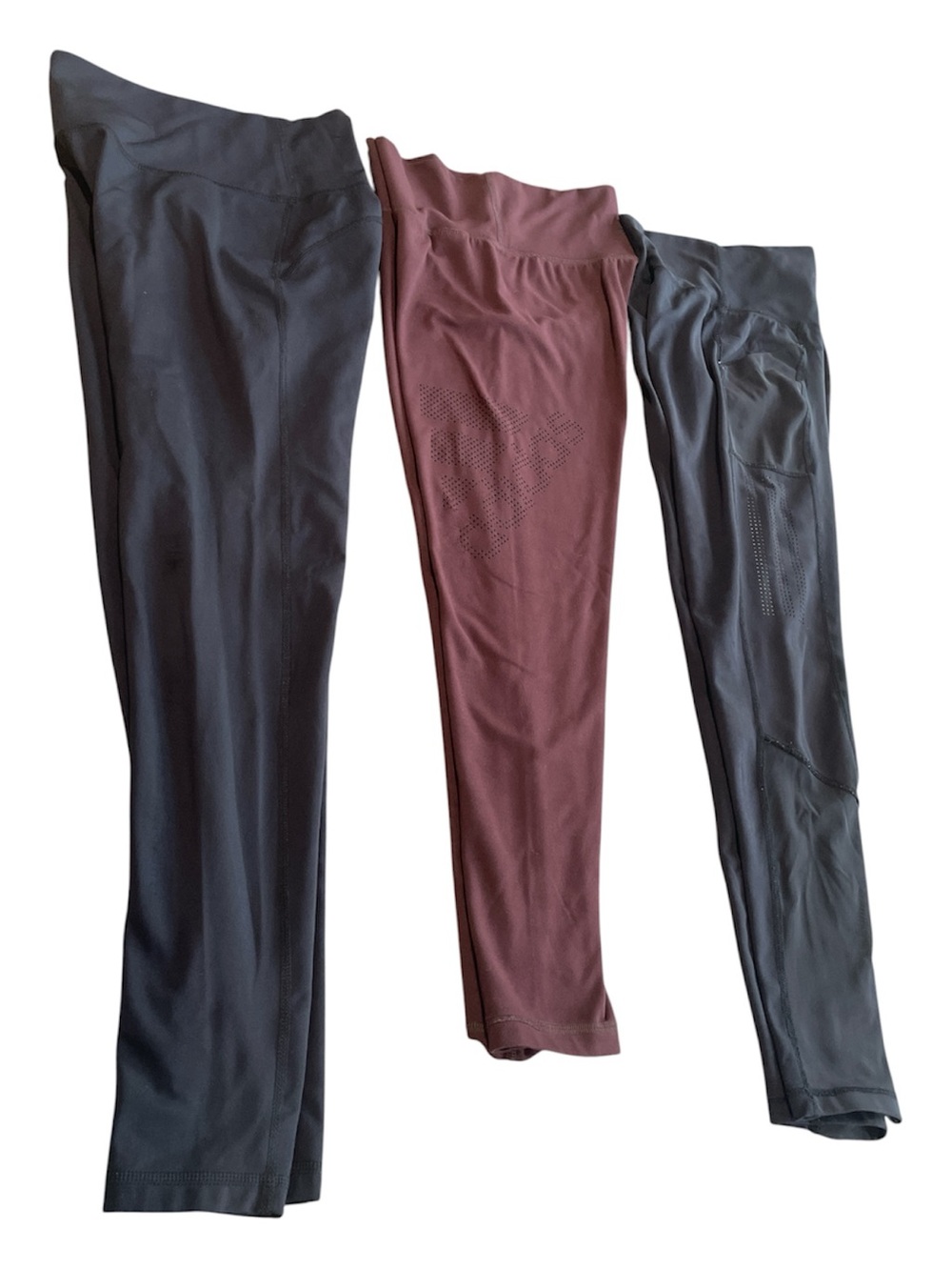 Bundle of 3  Small Adidas Climate  Leggings  - Black & Burgundy